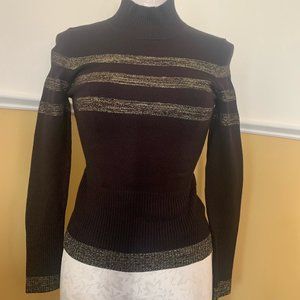Chocolate & Gold Metallic Sweater